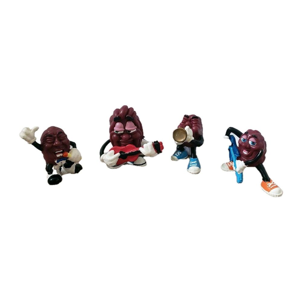 Vintage 1988 California Raisins 4 PVC Figures Singing Playing Instruments